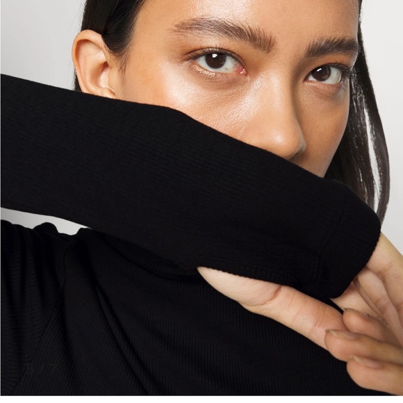 New Aligne.Co Gemma Black ribbed maxi dress circle open back form fitting - Picture 7 of 13